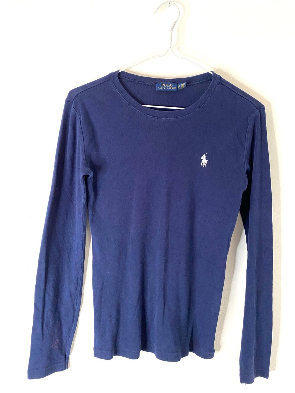 Polo Ralph Lauren Navy Blue Long Sleeve Crewneck Pony Logo Shirt